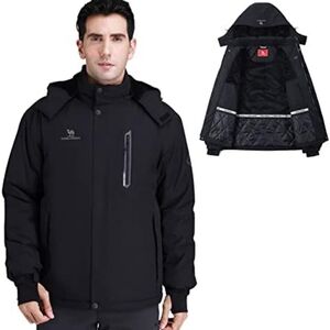 Camel Crown Men’s Mountain Snow Waterproof Ski Jacket Detachable Hood 🖤